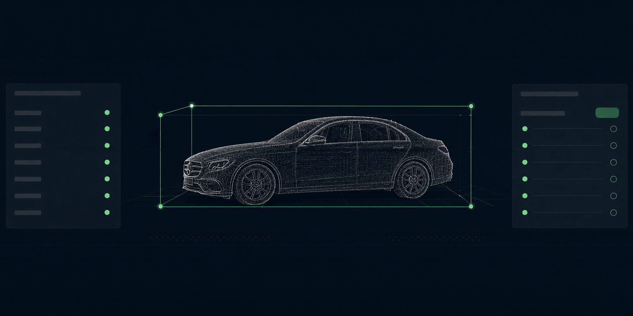 MeasureMaster interface validating a passenger-car point-cloud measurement