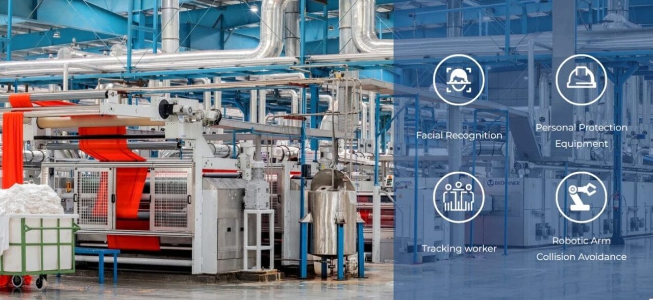workplace safety applications, facial recognition, track worker, personal protection equipment, robotic arm collision avoidance