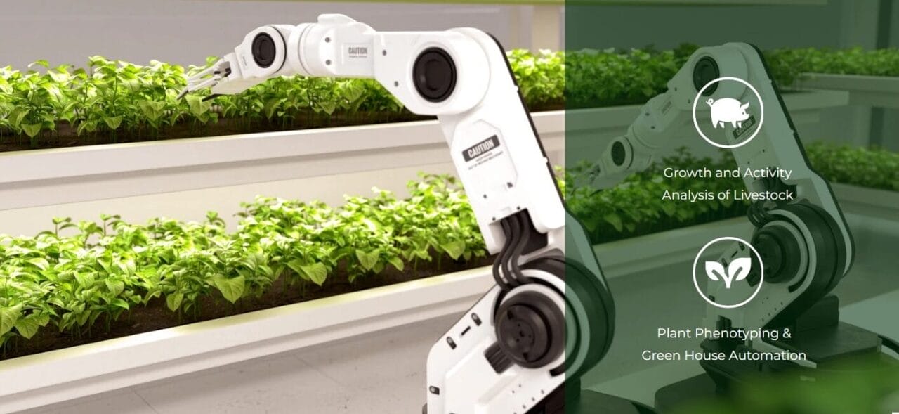 Livestock farming applications, growth and activity analysis of livestock, plant phenotyping, green house automation