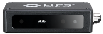 立普思LIPS 在 2024 AI EXPO 日本人工智慧應用展覽盛大展出 1 LIPSedge™ ultra-lightweight 3D depth camera designed for robotic hand-eye systems, featuring a compact, flat design with dual lenses and connectivity port.