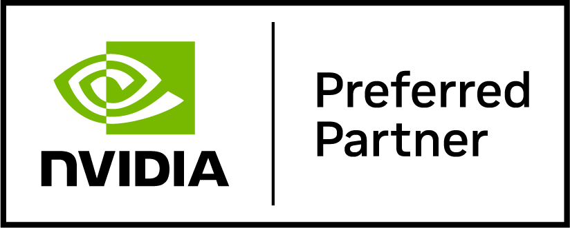NVIDIA logo with a green eye symbol on the left and the text "Preferred Partner" on the right, separated by a vertical line, displayed on a white background.