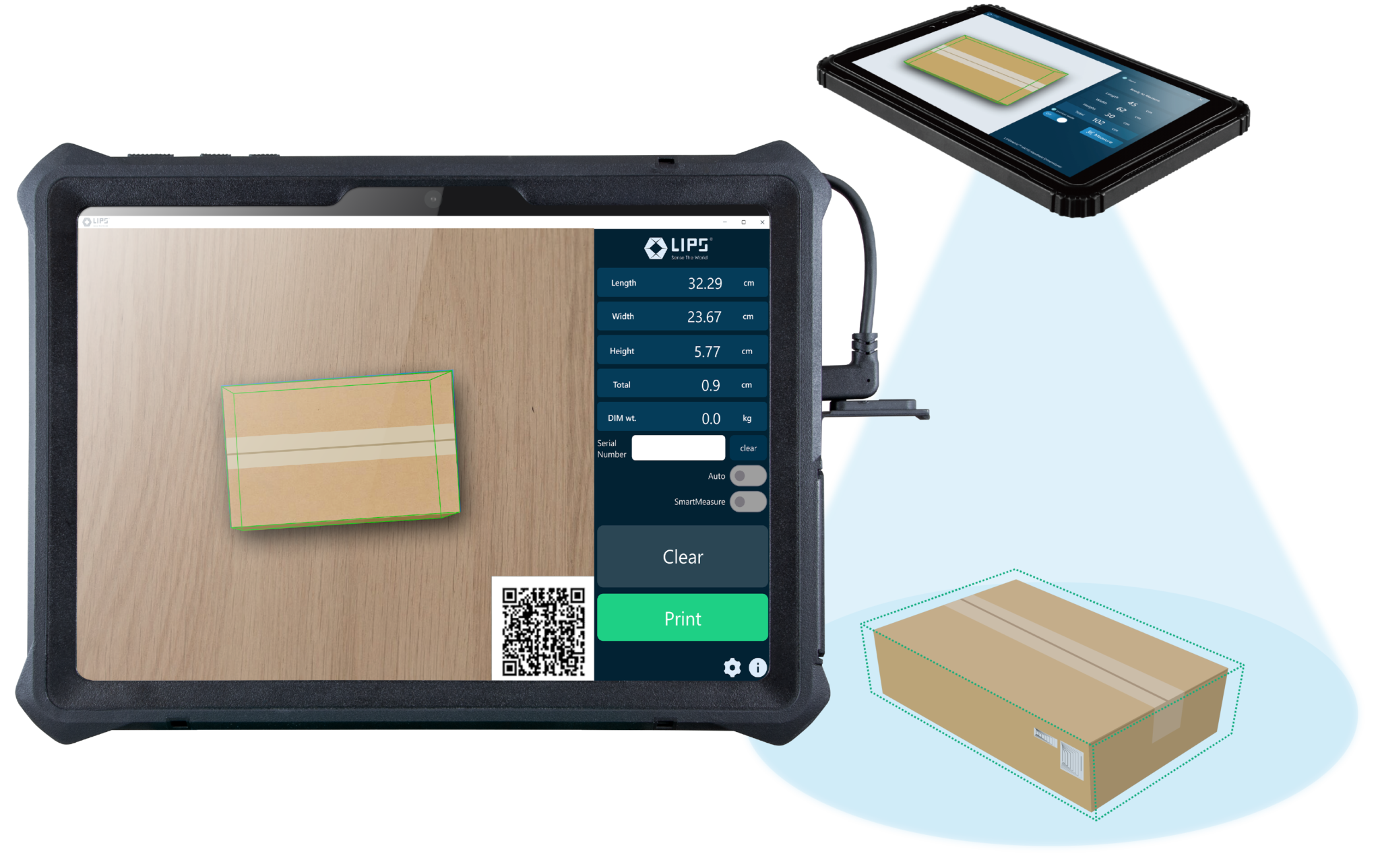 Dimensioner Counter Handheld Dimension Scanner for Mobile Dimensioning | LIPSMetric