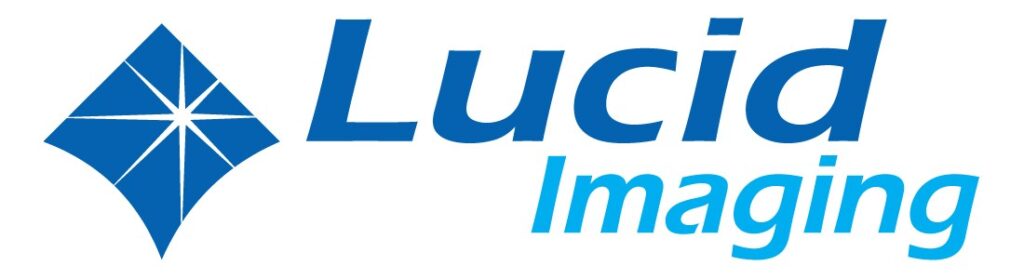"Lucid Imaging logo featuring a blue diamond-shaped design with intersecting lines on the left, and the text 'Lucid Imaging' in blue, with 'Lucid' in bold and 'Imaging' in a lighter font."
