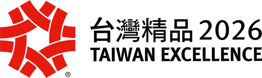 Official logo for the 2026 Taiwan Excellence Awards, featuring the iconic red interwoven emblem and bilingual text 'TAIWAN EXCELLENCE'.